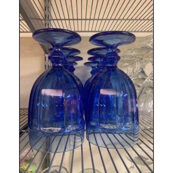 Set of 2 Vintage Libbey Glass Com. Gibraltar Antique Blue Iced Tea Goblet 1970’s - Picture 4 of 7